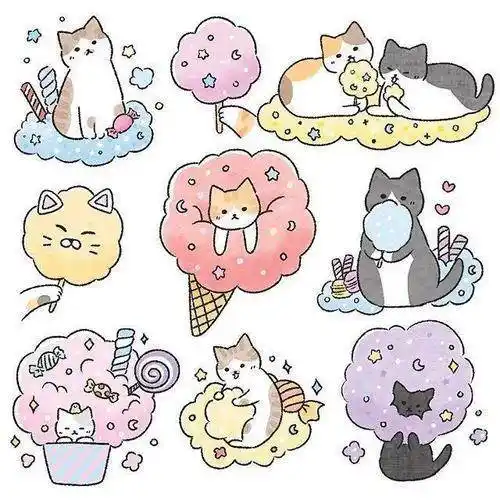 简笔画可爱小猫咪画画素材儿童简笔画猫的画法,教你怎么画猫咪