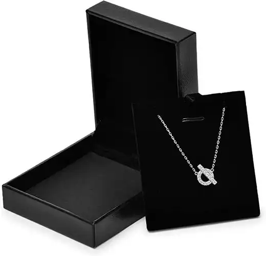 oirlv 项链盒黑色首饰盒项链礼盒天鹅绒项链吊坠手链展示盒珠宝礼盒