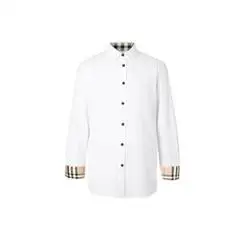 黑卡会员burberry博柏利奥莱burberry博柏利新款男士白色棉质长袖衬衫