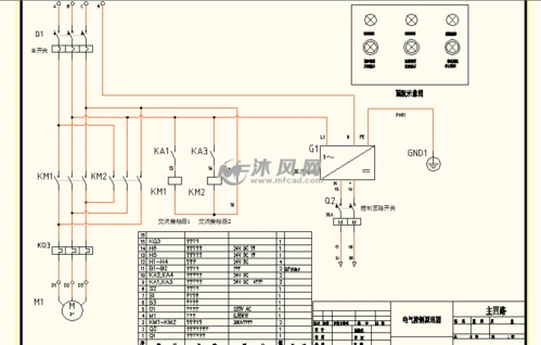 电动卷帘门正反转控制电路图 - 电气控制原理图纸 - 沐风图纸