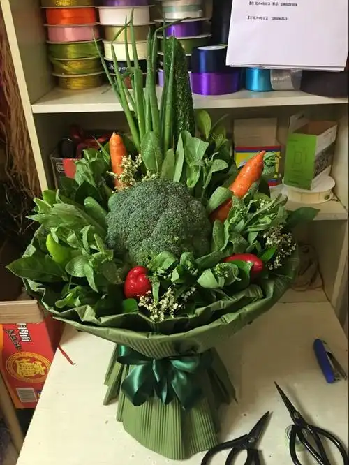 创意西兰花蔬菜花束长沙鲜花速递