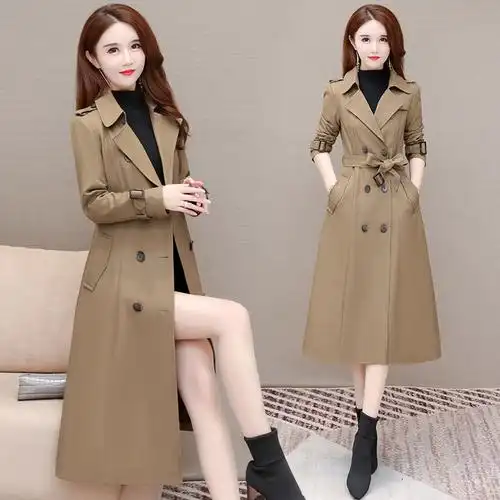 风衣女2022年新款春秋2021气质高端大牌女士今年流行长款大衣外套