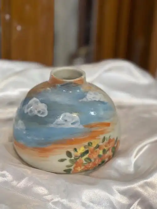 手工陶艺手绘花瓶