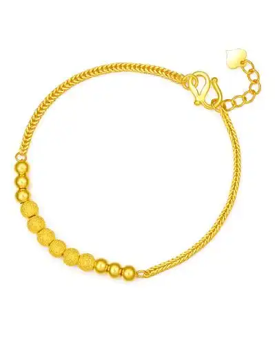 【向阳】万纯足金手链花朵黄金手链镂空小花女士/计价