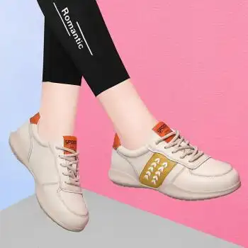 牛皮休闲鞋女2022秋季新款女鞋子单鞋平底运动鞋女士小白鞋平跟板鞋