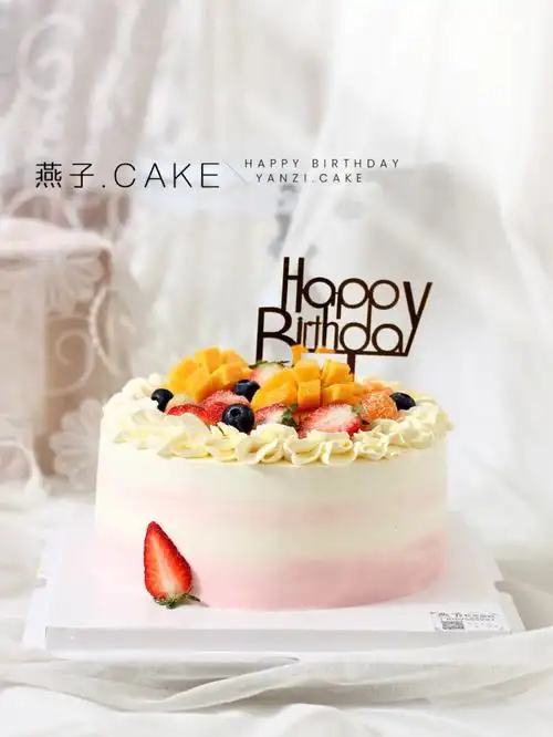 女士女孩生日蛋糕水果蛋糕