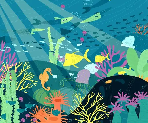 海底世界儿童插画|插画|儿童插画|巨大的饼 - 原创作品 - 站酷 (zcool