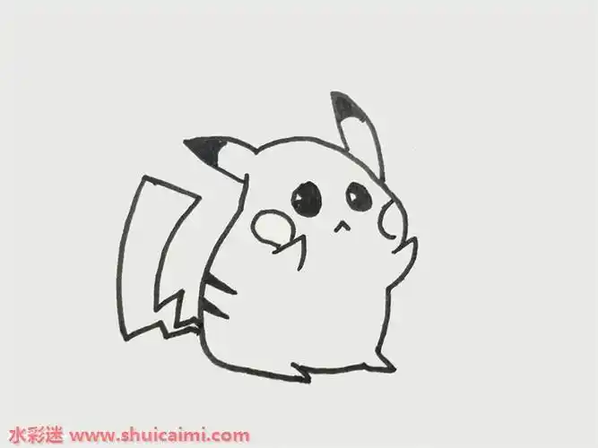 皮卡丘怎么画简单又可爱全身卡通最萌皮卡丘简笔画彩色