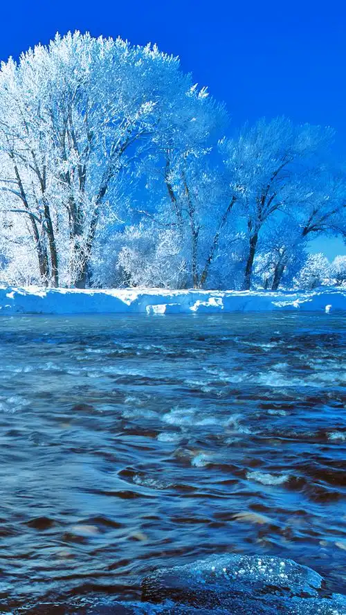 蓝色风景手机壁纸.