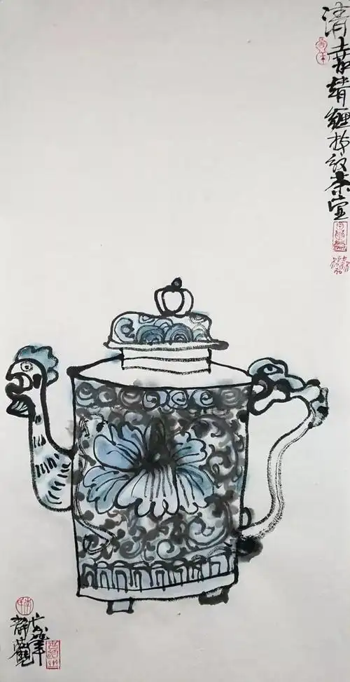 这茶壶,画得有味