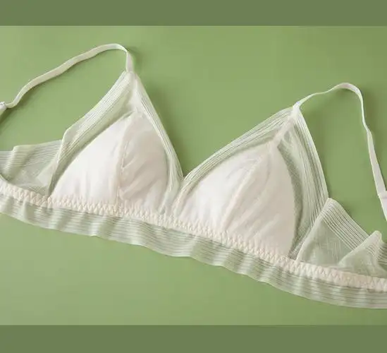 真丝胸罩夏季真丝内衣蚕丝超薄款桑蚕丝无钢圈文胸美背三角杯法式欧美