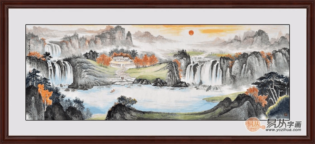 客厅墙上适合挂什么画 国画山水聚宝盆