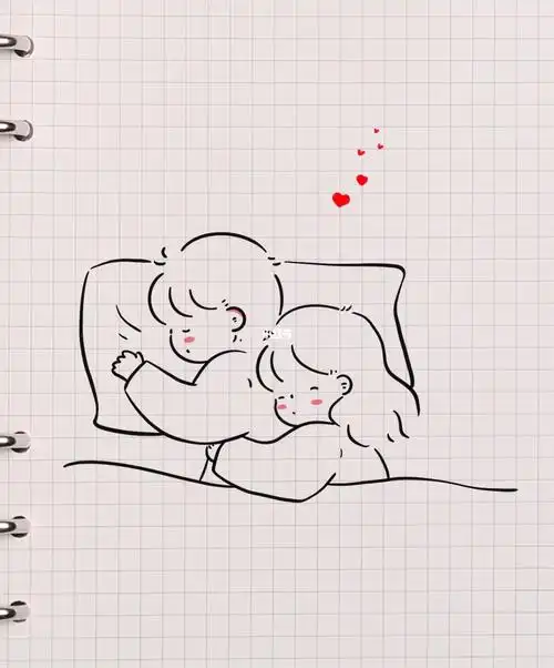 情侣简笔画心上人变成枕边人了吗