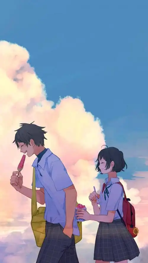 甜蜜动漫情侣,高清图片,手机锁屏桌面-壁纸族