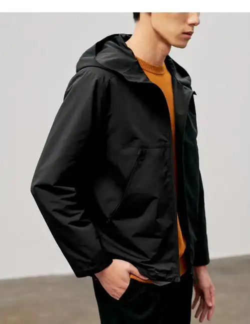 全涤轻运动休闲连帽短夹克