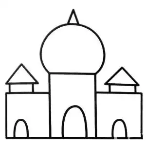 幼儿学画寺庙,图片,简笔画-学笔画