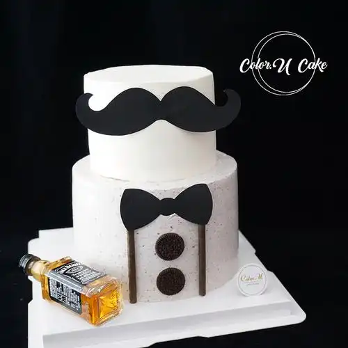 父亲节绅士创意趣味双层男士生日蛋糕爸爸老公长辈新鲜生日蛋糕