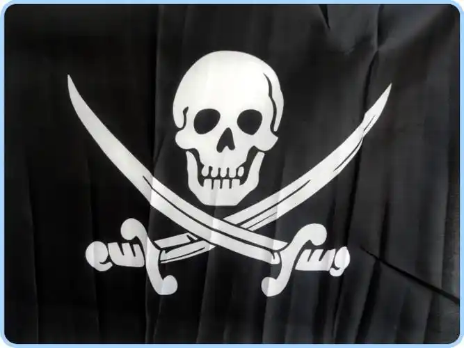 万圣节厂家酒吧装饰 骷髅旗手挥旗 加勒比海盗旗帜 小号海盗旗30g