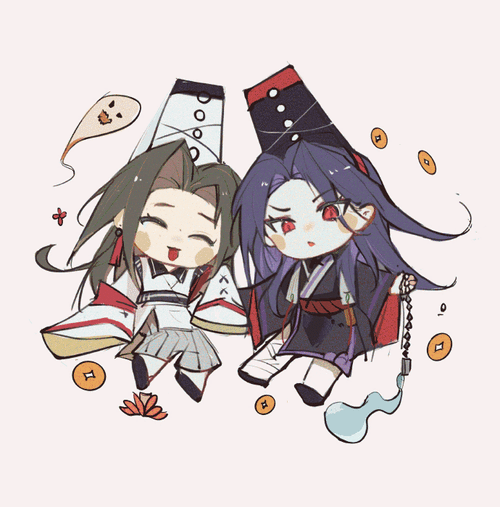 鸢嘉诩超话#鸢嘉诩中元节25h接力#【7:00】黑白无常出动～抓可爱鬼咯