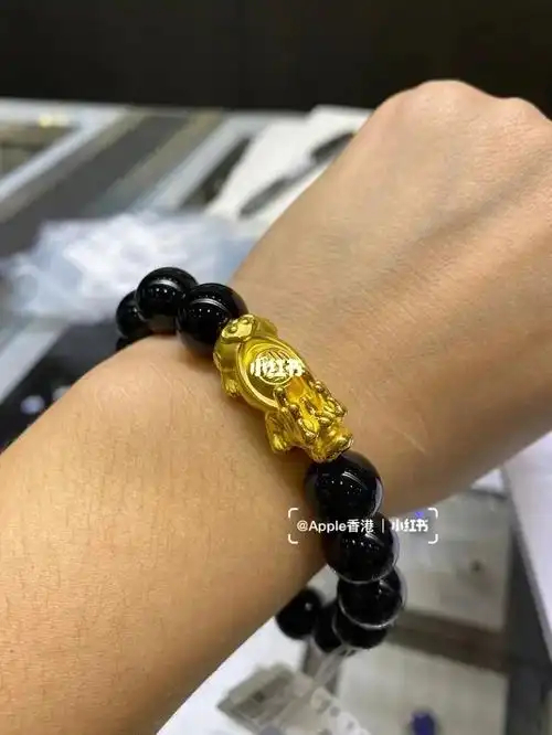 周大福男士足金貔貅黑玉髓手串65折史低折扣