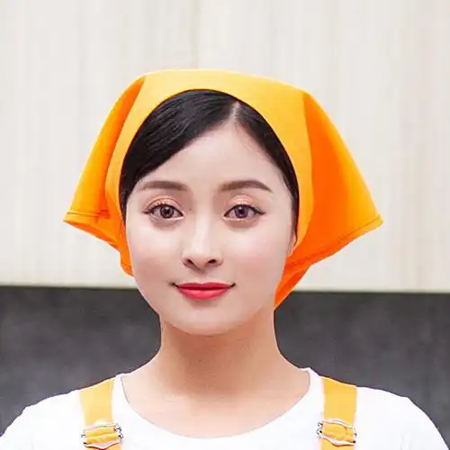 服务员男女厨房工作头巾火锅店三角巾日式厨房餐饮厨师帽简洁头巾