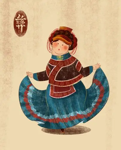 彝族胖妞 - 庞旺财 - 原创作品 - 视觉中国(shijueme)