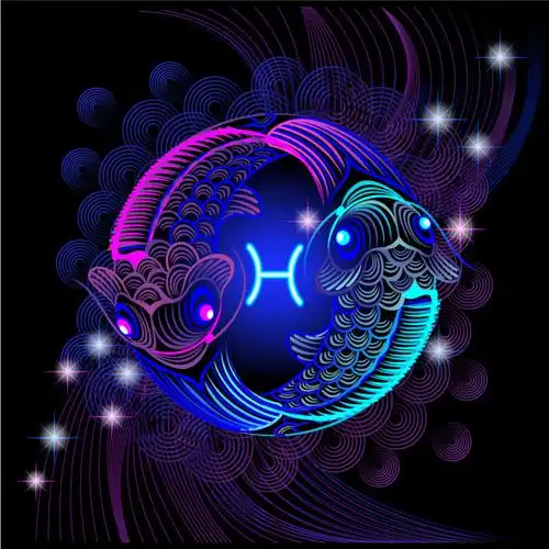 蓝色手绘双鱼对称图案设计元素素材免费下载(图片编号:8541521)-六图