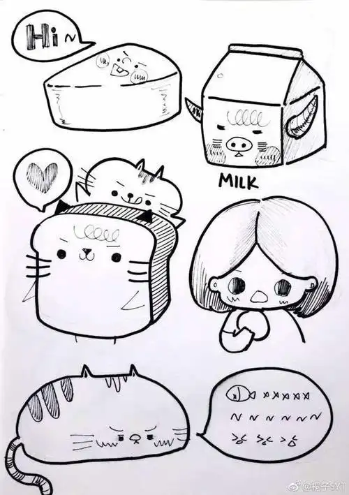 画在手账本上面的简笔画