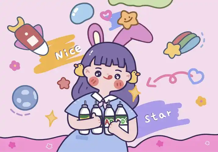 呆萌少女系可爱卡通桌面壁纸