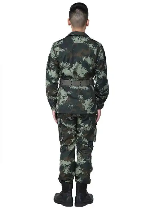 正品16新式武款消防迷彩军迷服 户外训练拓展墨绿体能迷彩服套装