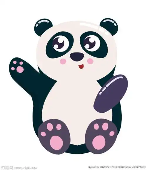 可爱卡通熊猫矢量图图片