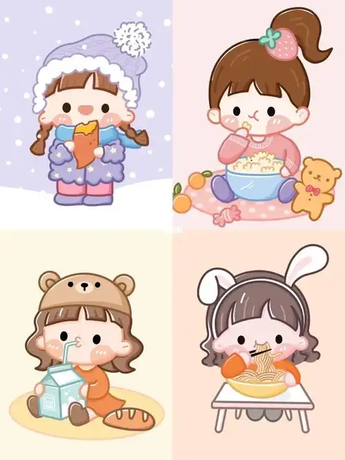 原创可爱吃货女孩头像