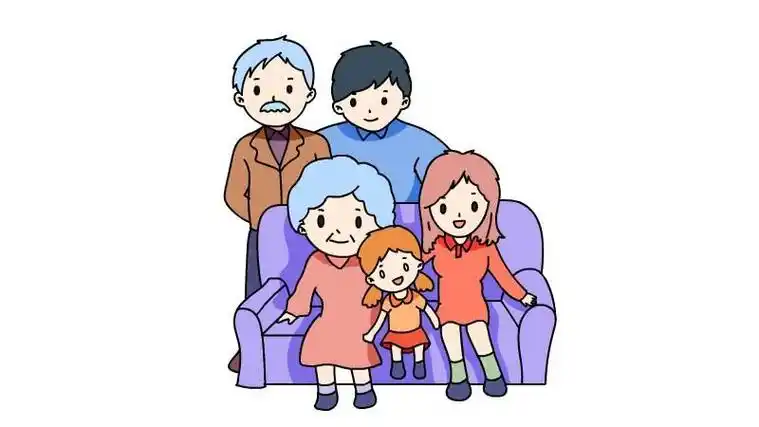 全家福的画四年级简笔画彩色