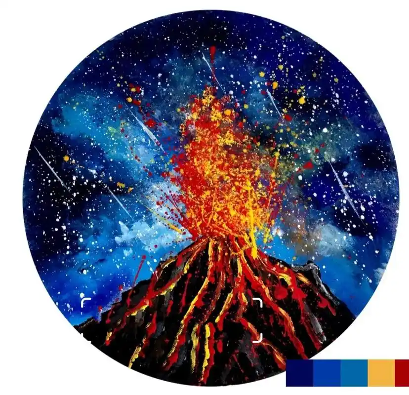 创意少儿美术儿童画之火山喷发 适合5-7岁儿童画课程