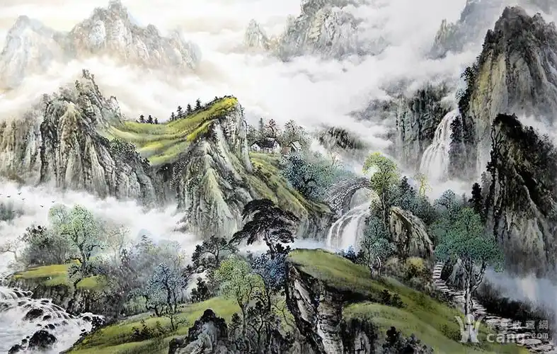 国画 山水画 四尺横幅 戴寿昌《春醉江南》