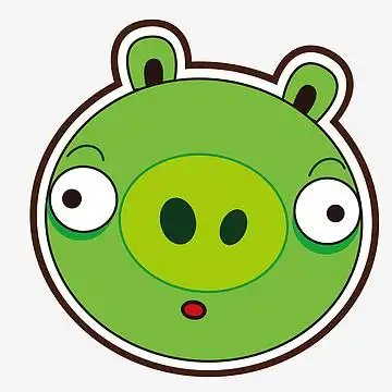 卡通手绘矢量猪头表情