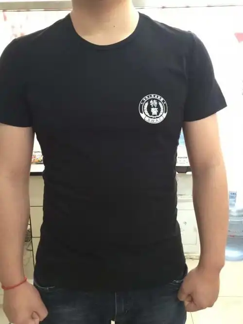 黑色纯棉特警t恤生产厂家