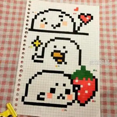 网格本手绘简笔画可爱