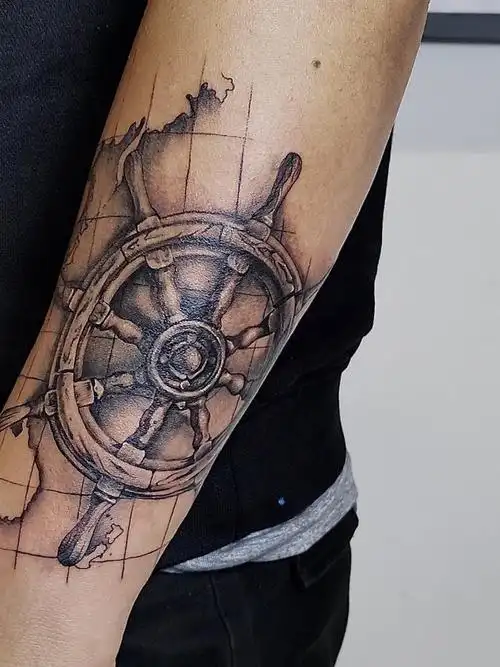 船舵_纹身图案手稿图片_lb的纹身作品集