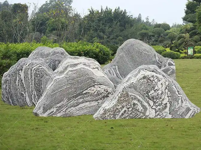 现货景观石刻字泰山石雪浪石切片组合户外园林楼盘会所造景石摆件