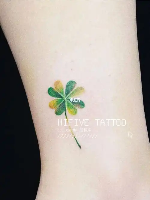纹身也清新  #四叶草  #脚踝纹身