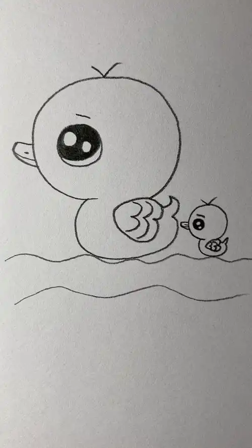 画两只呆萌呆萌的小鸭子