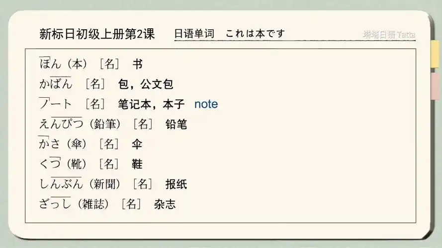 41页|新标日初级上册第2课 日语单词