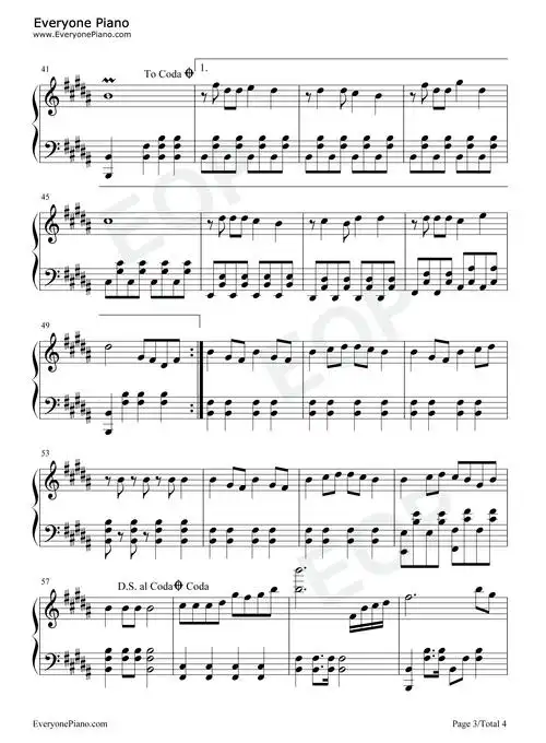 最亲的人-2021央视春晚神曲五线谱预览3