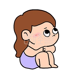 图怪兽原创元素卡通风胖女孩表情包不开心小情绪插画元素