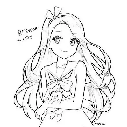 卡通人物简笔画美少女怎么画?