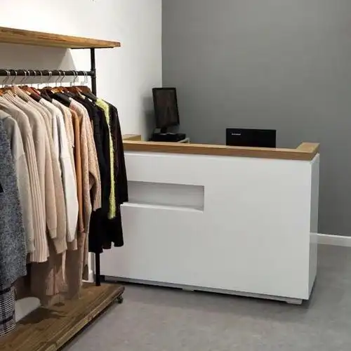 收银台柜台简约现代欧式服装店理发店美容院吧台桌公司前台接待台