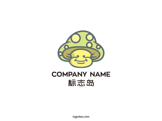 好看的图案标志卡通蘑菇校徽园徽矢量图形logo素材模板简约logo图案