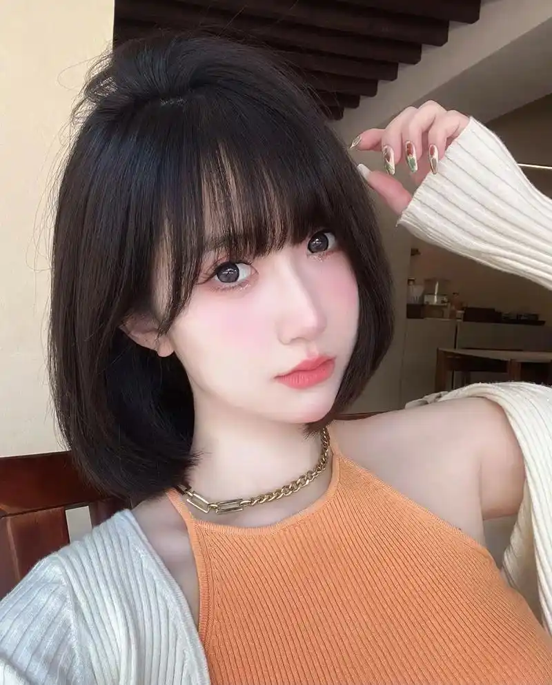 少女感满满的齐肩短发发型 - 抖音