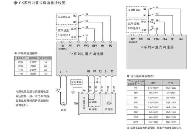 sk系列内置式调速器接线图